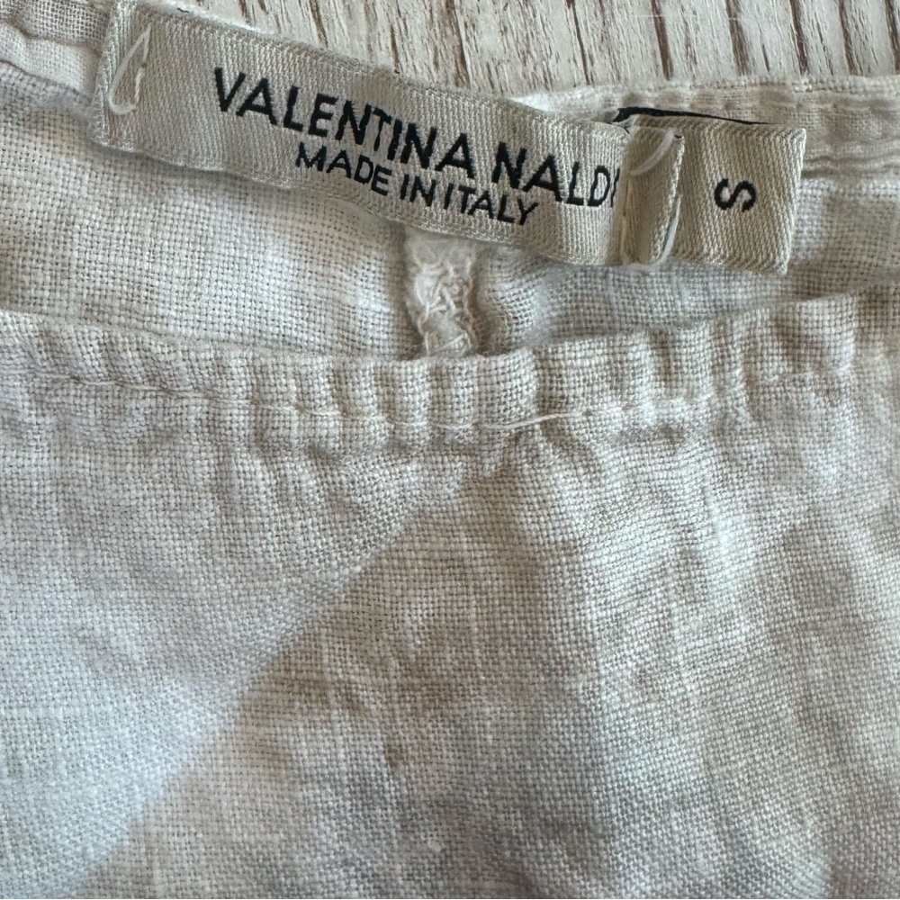 Valentina Naldi 100% Linen from Italy Tie Dye Short Sleeve Top Blouse Shirt S - Picture 5 of 13